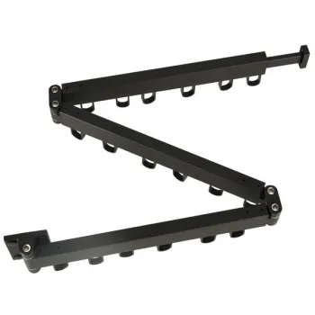 Suszarka na pranie wieszak ścienny naścienny składany teleskopowy czarny 18 haczyków 123cm-845000