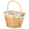 Koszyk rowerowy wiklinowy na rower RALLEX przedni pleciony click w kwiaty-846436
