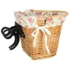 Koszyk rowerowy wiklinowy na rower RALLEX przedni pleciony click w kwiaty-846441