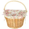 Koszyk rowerowy wiklinowy na rower RALLEX przedni pleciony click w kwiaty-846437