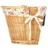 Koszyk rowerowy wiklinowy na rower RALLEX przedni pleciony click w kwiaty-846435