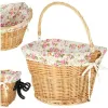 Koszyk rowerowy wiklinowy na rower RALLEX przedni pleciony click w kwiaty-846433