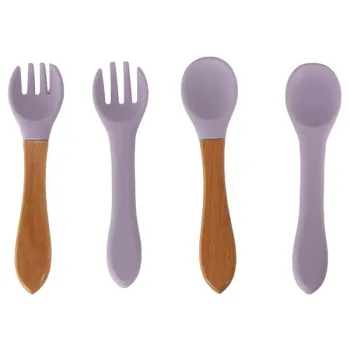 Naczynia silikonowe dla dzieci niemowląt krab zestaw 9 elementów fioletowy-846988