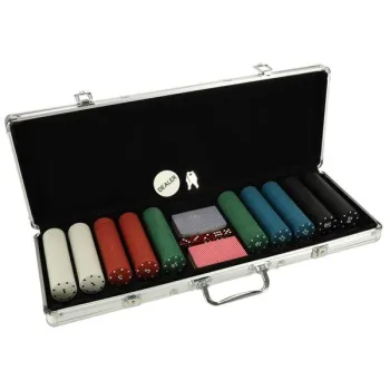 Poker zestaw do gry w walizce 500 żetonów 2 talie kart-846725