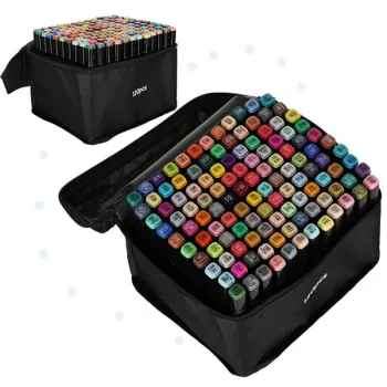 Markery dwustronne mazaki alkoholowe w etui 120 + podstawka-847803
