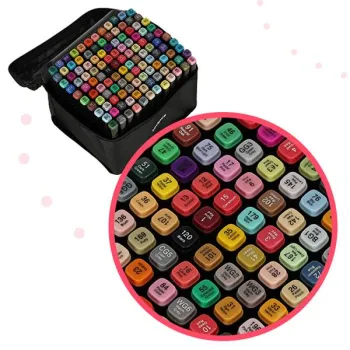 Markery dwustronne mazaki alkoholowe w etui 120 + podstawka-847799