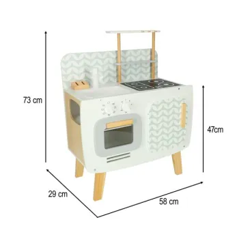 Kuchnia dla dzieci drewniana MDF LULILO RETRO akcesoria 73cm-847465