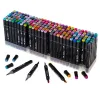 Markery dwustronne mazaki alkoholowe w etui 168 + podstawka-849294