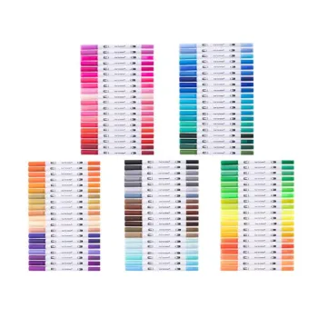 Flamastry mazaki cienkopisy dwustronne zestaw w walizce 100 kolorów-849801