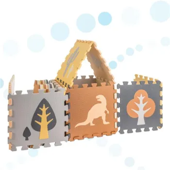 Mata edukacyjna piankowa puzzle brązowa 143 x 143 cm 36 elementów-850277