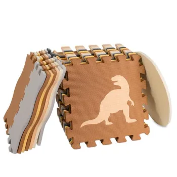 Mata edukacyjna piankowa puzzle brązowa 143 x 143 cm 36 elementów-850275