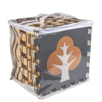 Mata edukacyjna piankowa puzzle brązowa 143 x 143 cm 36 elementów-850274