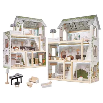 Domek dla lalek drewniany LULILO FLORO boho LED 78cm-851337