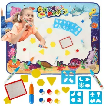 Mata wodna do malowania rysowania wodą XXL pieczątki szablony zestaw 100 x 80 cm-851936