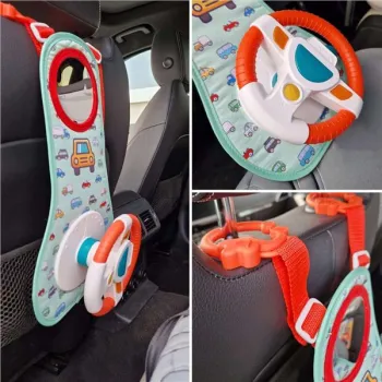 Kierownica dla dzieci do samochodu auta mata interaktywna dźwięki światła LED-851584