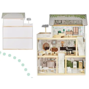 Domek dla lalek drewniany LULILO FLORO boho LED 78cm-851341