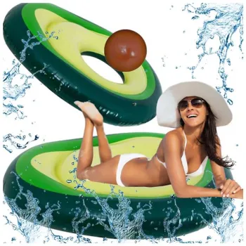Materac dmuchany do pływania awokado z pestką piłką 150x115 cm XL