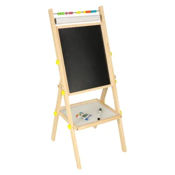 Tablica magnetyczna kredowa dwustronna drewniana literki kreda 38x37x90cm-852743