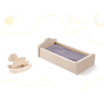 Domek dla lalek drewniany mebelki 70cm szary-852207