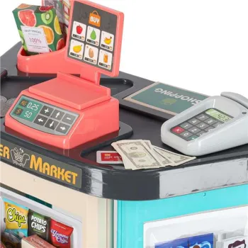 Sklep dla dzieci supermarket stragan wózek na zakupy akcesoria miętowy-852496