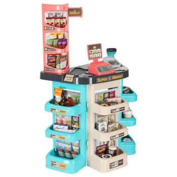 Sklep dla dzieci supermarket stragan wózek na zakupy akcesoria miętowy-852484