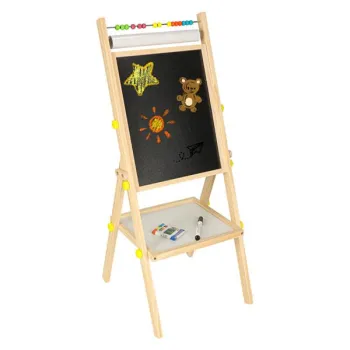 Tablica magnetyczna kredowa dwustronna drewniana literki kreda 38x37x90cm-852744