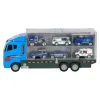 Transporter ciężarówka TIR wyrzutnia + metalowe auta policja-853059