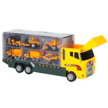 Transporter ciężarówka TIR wyrzutnia + metalowe auta maszyny budowlane-853051