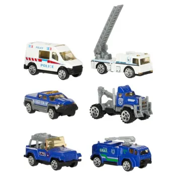 Transporter ciężarówka TIR wyrzutnia + metalowe auta policja-853065