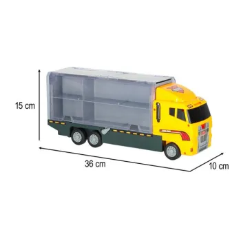 Transporter ciężarówka TIR wyrzutnia + metalowe auta maszyny budowlane-853054