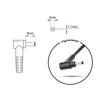 Zasilacz samochodowy Movano 19v 3.42a (3.0x1.1) 65W do Acer-856762