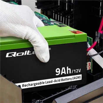 Qoltec Akumulator AGM | 12V | 9Ah | Bezobsługowy | Wydajny | LongLife | do UPS, security-876826