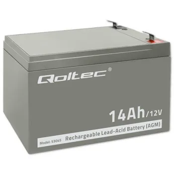 Qoltec Akumulator AGM | 12V | 14Ah | Bezobsługowy | Wydajny | LongLife | do UPS, security