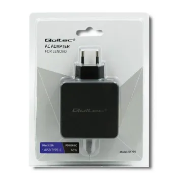 Qoltec Zasilacz do laptopa Lenovo 65W | 20V | 3.25A | Slim tip+pin-878678