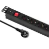 Qoltec Listwa zasilająca  PDU do  RACK 19'' | 1U | 16A |  6xSCHUKO | 2m