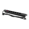 Qoltec Listwa zasilająca  PDU do  RACK 19'' | 1U | 16A |  6xSCHUKO | 2m-879605