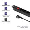 Qoltec Listwa zasilająca PDU do  RACK 19'' | 1U | 16A | 6xFRENCH | 2m-879617