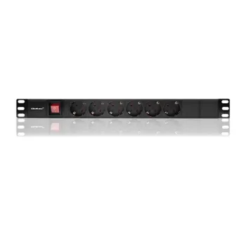 Qoltec Listwa zasilająca  PDU do  RACK 19'' | 1U | 16A |  6xSCHUKO | 2m-879604