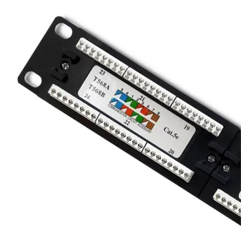 Qoltec Patch panel RACK | 24 porty | kat.5E UTP | Czarny-879575