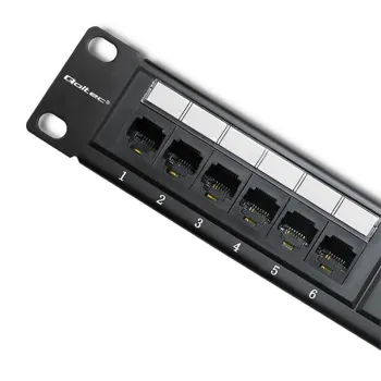 Qoltec Patch panel RACK | 24 porty | kat.6 UTP | Czarny-879569