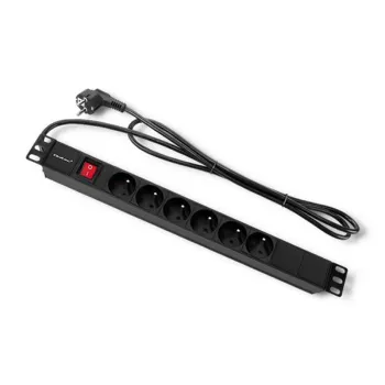 Qoltec Listwa zasilająca PDU do  RACK 19'' | 1U | 16A | 6xFRENCH | 2m-879616