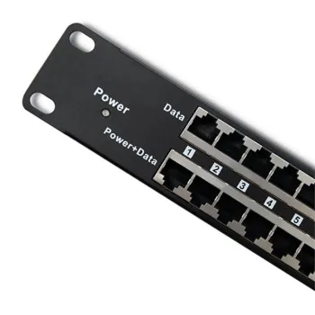 Qoltec Patch panel RACK| 48V | 24 porty | Passive PoE Injector | Czarny-879577