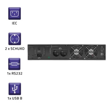Qoltec Zasilacz awaryjny UPS RACK | 3kVA | 2400W | LCD-879919
