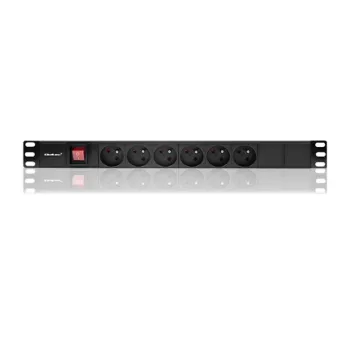 Qoltec Listwa zasilająca PDU do  RACK 19'' | 1U | 16A | 6xFRENCH | 2m-879618