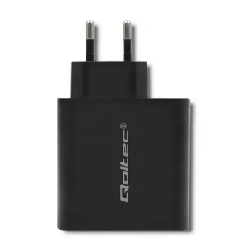 Qoltec Ładowarka sieciowa 63W | 5-20V | 1.5-3A | USB typ C PD | USB QC 3.0 | Czarna-879355