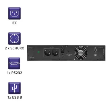 Qoltec Zasilacz awaryjny UPS RACK | 1kVA | 800W | LCD-879895