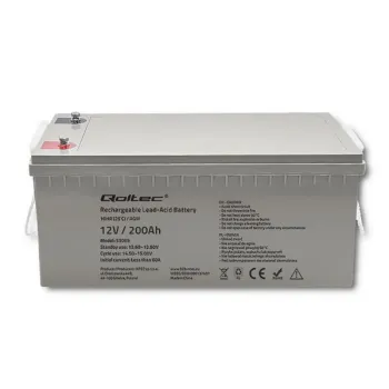 Qoltec Akumulator AGM | 12V | 200Ah | 54.1kg | Bezobsługowy | Mocny | LongLife | do UPS, kampera, łodzi, pieca-880636