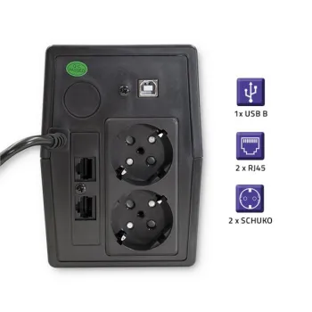 Qoltec Zasilacz awaryjny UPS Line Interactive | Monolith | 450VA | 240W | LCD | USB | RJ45-880676