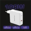 Qoltec Ładowarka GaN FAST 108W | 5-20V | 3-4.7A | USB C | Laptop | Smartfon | Biała-881622
