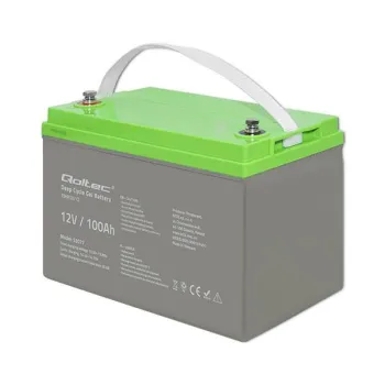 Qoltec Akumulator żelowy Deep Cycle | 12V | 100Ah | 30.5kg | Bezobsługowy | Professional | LongLife | PV, UPS, kamper-